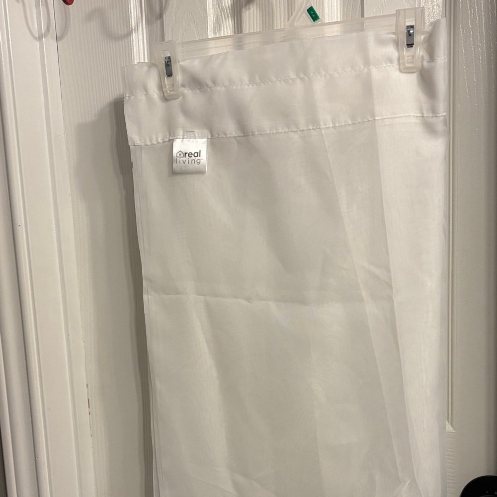 White Real Living Curtain NEW sheer Panels 40 inches wide,  80 inches long.